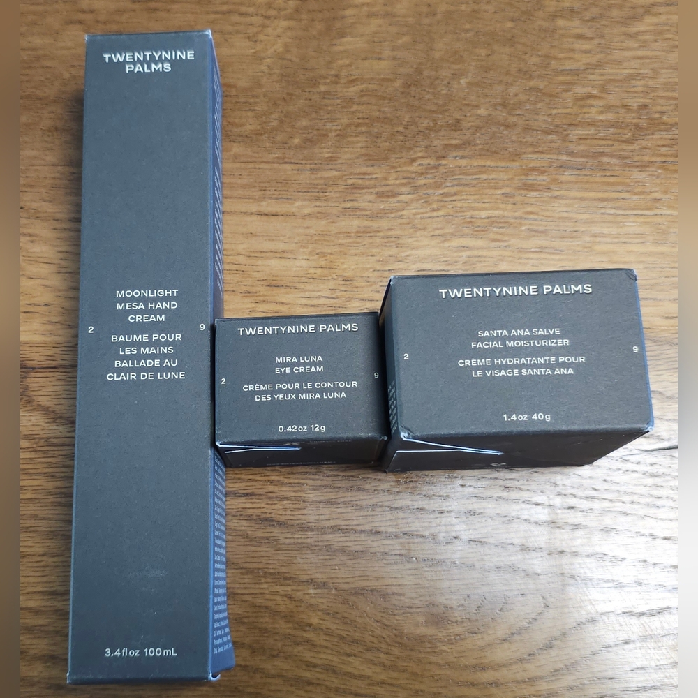 Twentynine 29 Palms 3 Piece Bundle Skincare Products New Eye Hand Moisturizer